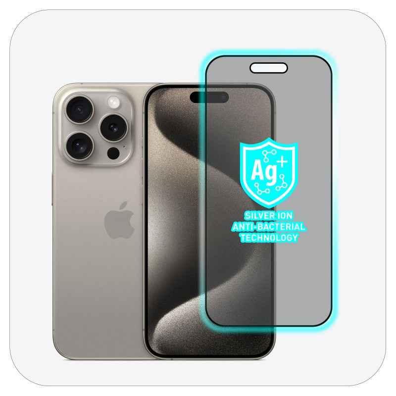 iPhone 15 Pro Torrii Bodyglass Screen Protector Anti-Bacterial Coating - Privacy Black iPhone 15 Pro Torrii Bodyglass Screen Protector Anti-Bacterial Coating - Privacy Black